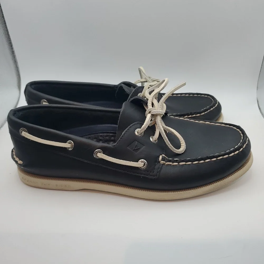 Sperry Top-Sider A/O Authentic Original 2 Eye Navy Boat Shoe Men's size 8 M